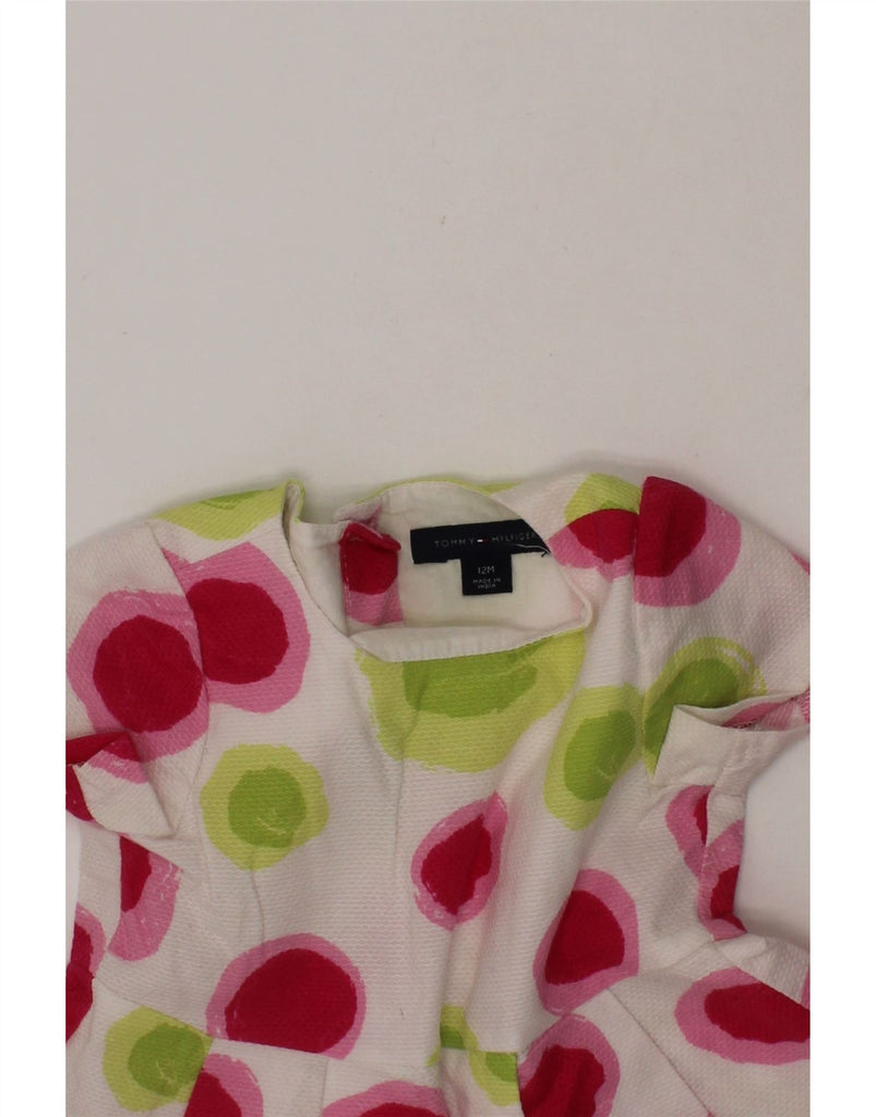 TOMMY HILFIGER Baby Girls A-Line Dress 9-12 Months White Polka Dot Cotton Vintage Tommy Hilfiger and Second-Hand Tommy Hilfiger from Messina Hembry 