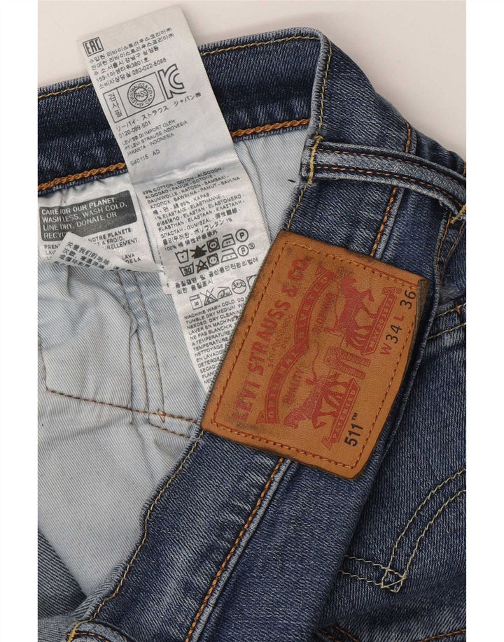Levi's Herren 511 Slim Jeans W34 L32 Blaue Baumwolle
