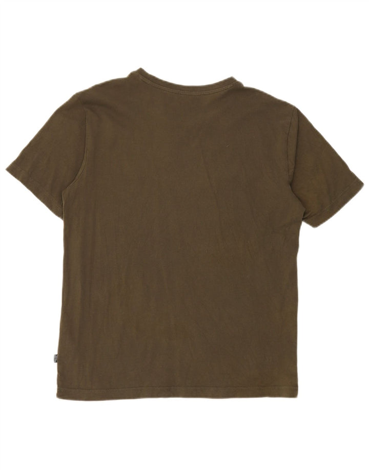 Puma Herren T-Shirt mit normaler Grafik, Größe S, Khaki, Baumwolle