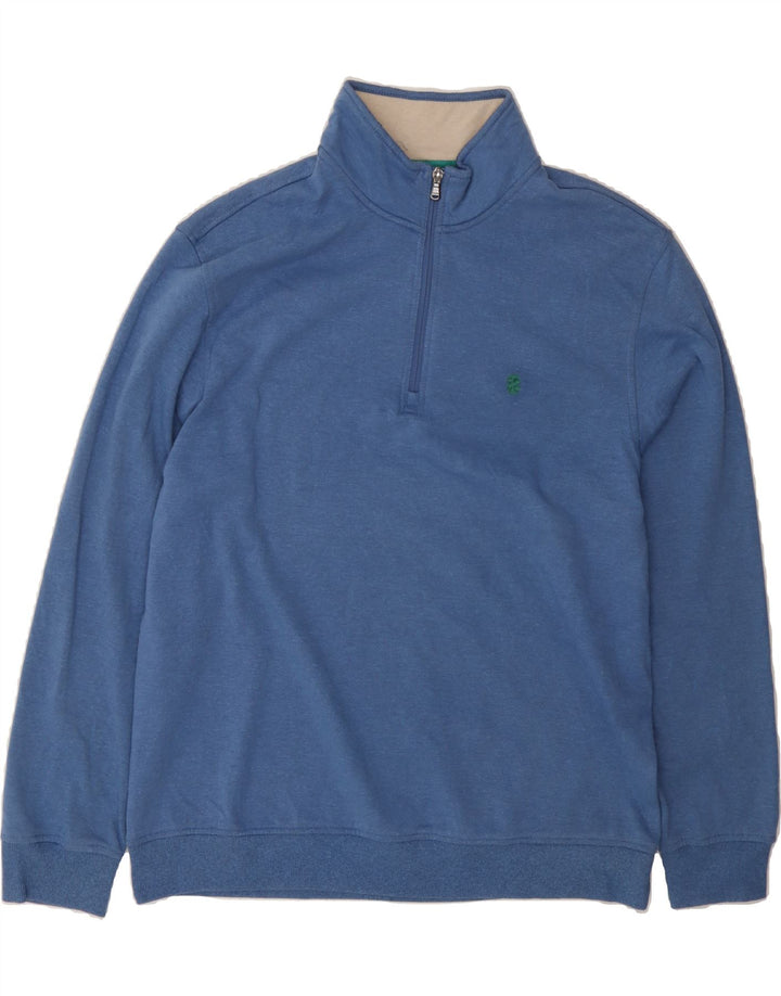 IZOD Mens Zip Neck Sweatshirt Jumper Large Blue Polyester Vintage Izod and Second-Hand Izod from Messina Hembry 