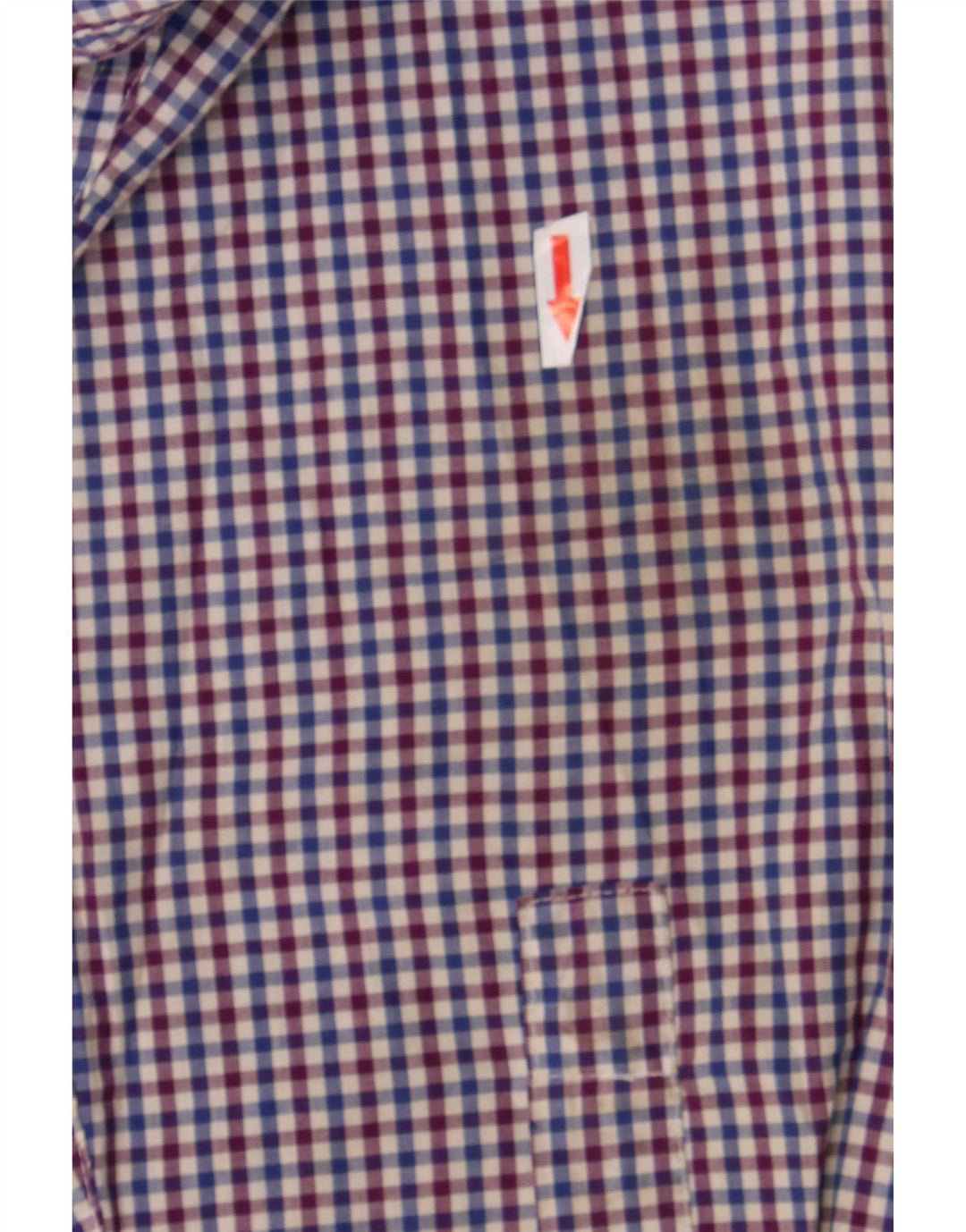 Chaps Herrenhemd XL, blaue Gingham-Baumwolle