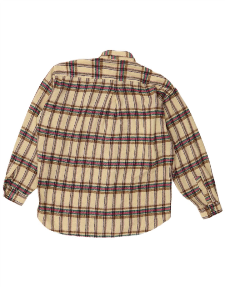 POP 84 Kariertes Flanellhemd für Herren, mittelgelbe karierte Wolle