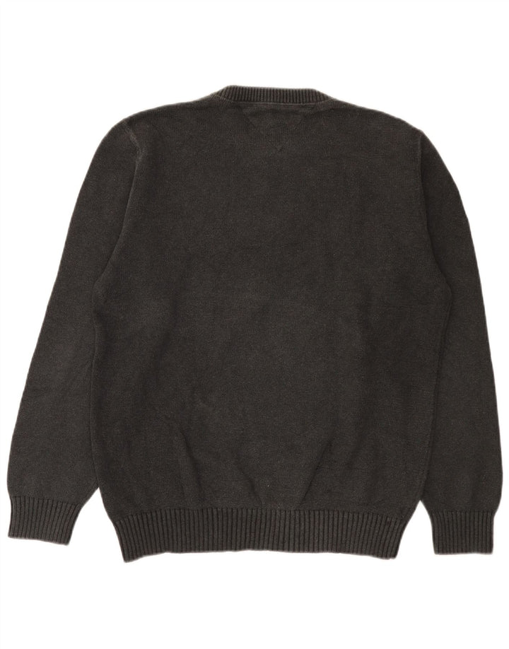 Tommy Hilfiger Herren-Pullover mit Rundhalsausschnitt, mittelgraue Baumwolle