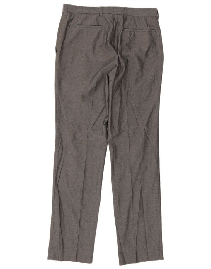 Gerade Herren-Anzughose von Marks & Spencer, W30, L31, grau, Polyester