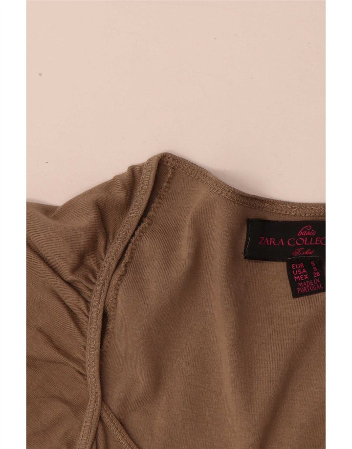 Zara Damen Bluse Top UK 8 Small Grau