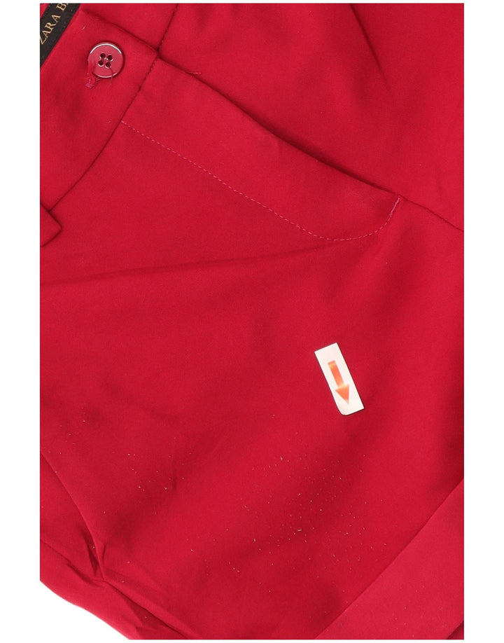 Zara Damen Chino-Shorts, Größe S, W26, Rot, Polyester