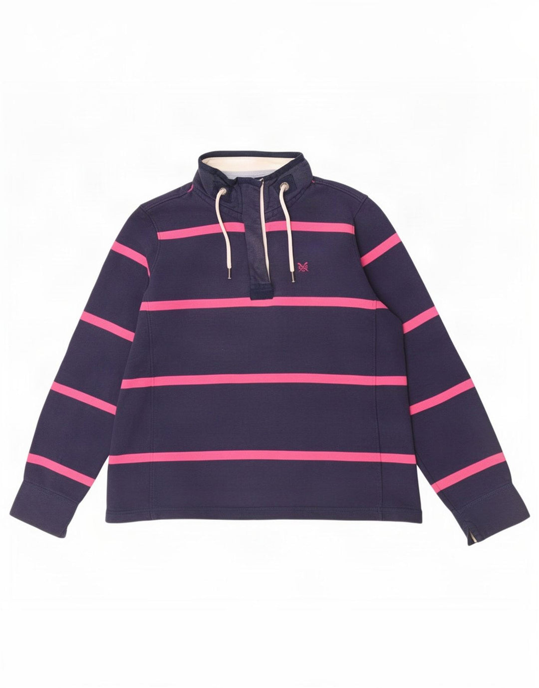 Crew Clothing Damen-Sweatshirt-Pullover, Größe M, Marineblau, gestreift, UK 12