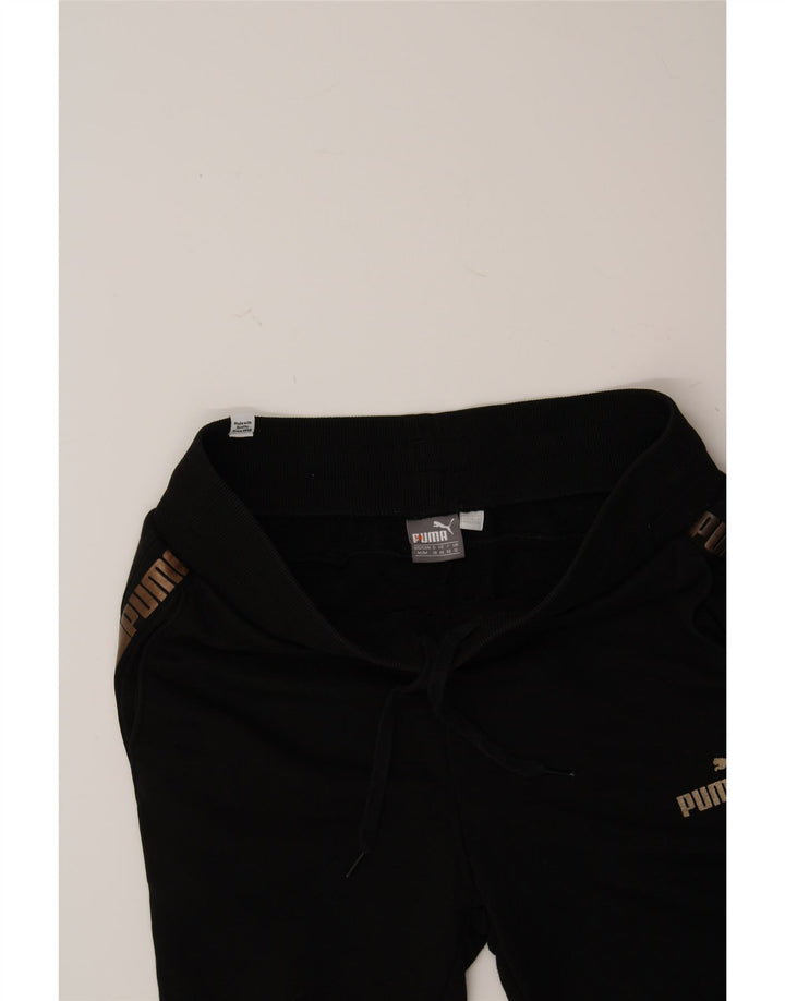 PUMA Womens Graphic Tracksuit Trousers UK 12 Medium Black Vintage Puma and Second-Hand Puma from Messina Hembry 