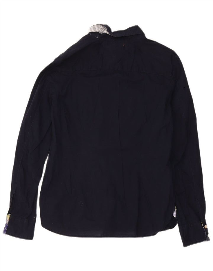 Tommy Hilfiger Damenhemd UK 12 Medium Marineblau Baumwolle