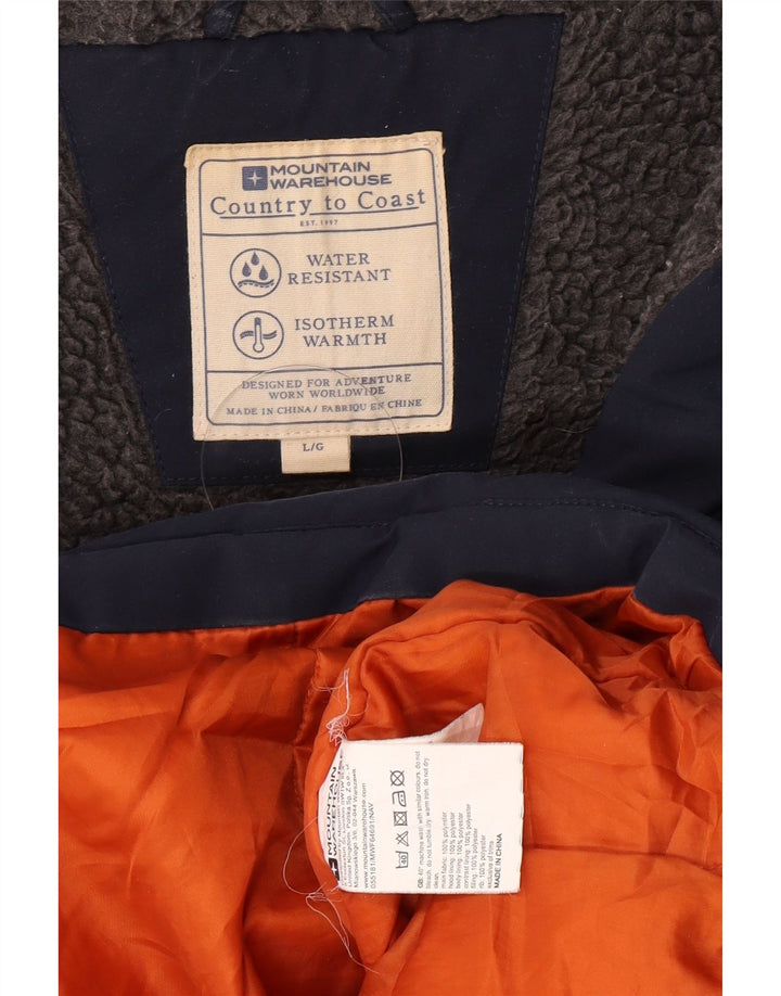 Mountain Warehouse Wattierte Herrenjacke mit Kapuze, UK 40, Größe L, Marineblau