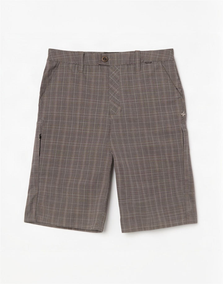Hurley Herren-Cargo-Shorts, mittelgroß, W30, grau kariertes Polyester