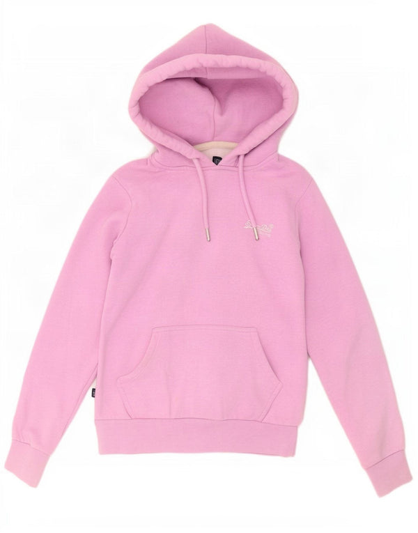 Superdry Damen Kapuzenpullover UK 6 XS Rosa Baumwolle