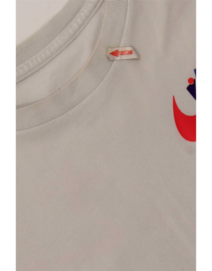 Nike Herren Dri Fit Graphic T-Shirt Top aus mittelweißer Baumwolle