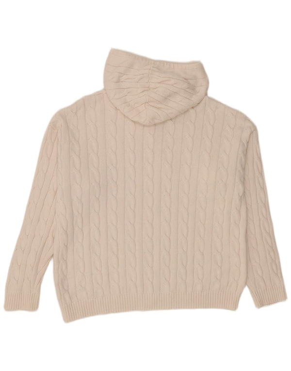 Crew Clothing Damen-Pullover mit Kapuze, UK 18, XL, weiße Baumwolle