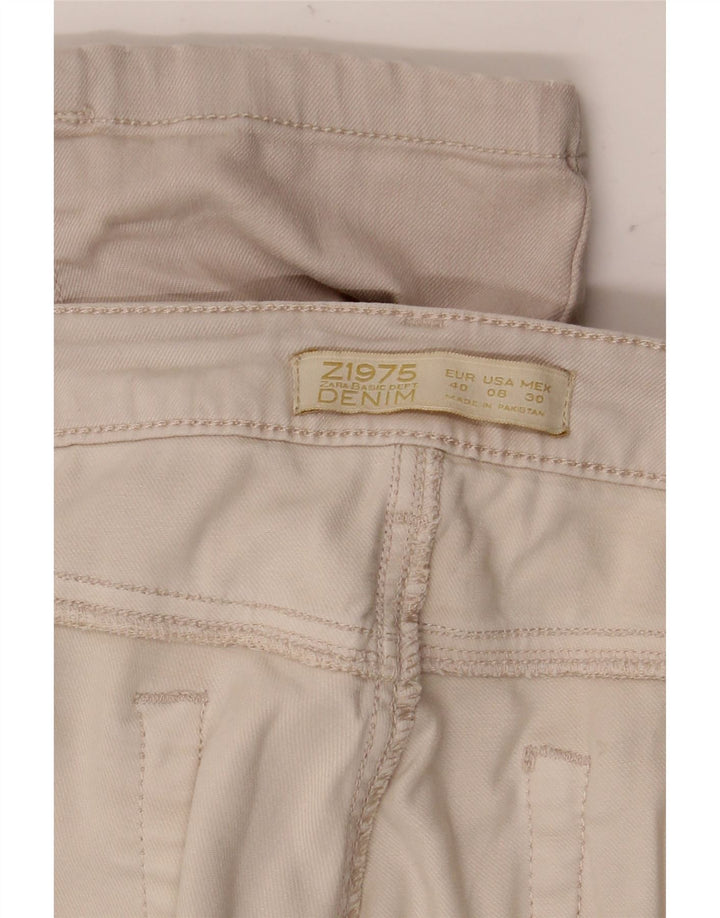 Zara Damen Slim Freizeithose EU 40 Medium W30 L32 Beige