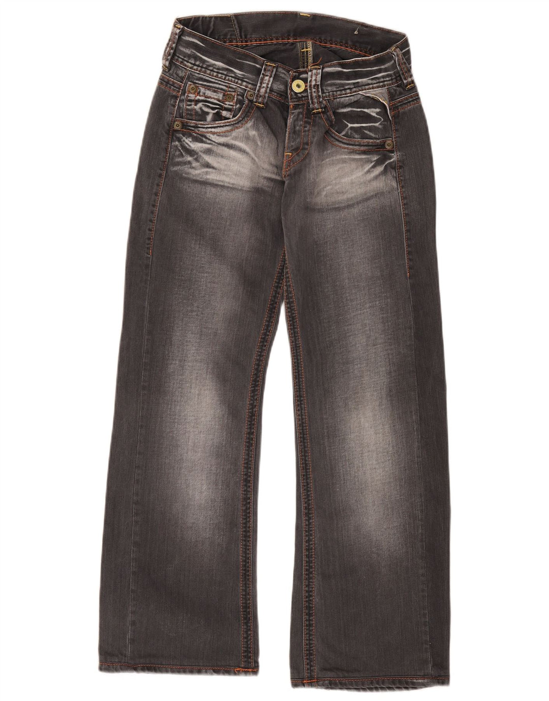 Replay Damen Bootcut Jeans W26 L27 Graue Baumwolle