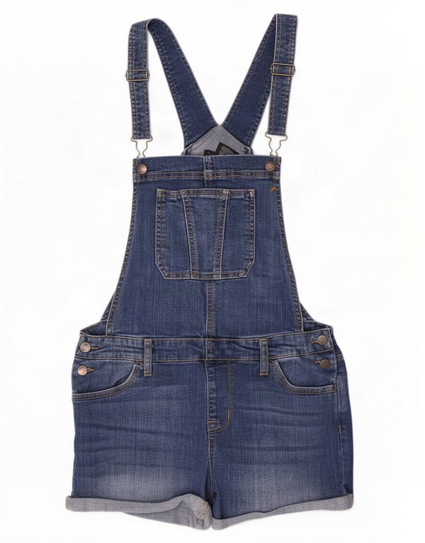 Mossimo Damen-Stretch-Latzhose, Denim-Shorts, Größe M, W30, Blau, Baumwolle