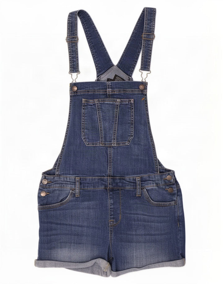 Mossimo Damen-Stretch-Latzhose, Denim-Shorts, Größe M, W30, Blau, Baumwolle