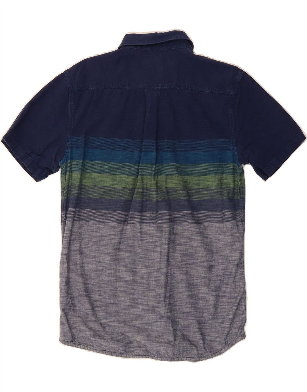 VANS Mens Short Sleeve Shirt Medium Blue Colourblock Cotton Vintage Vans and Second-Hand Vans from Messina Hembry 