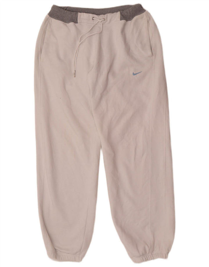 Nike Herren-Trainingshose, Jogginghose, groß, weiße Colourblock-Baumwolle
