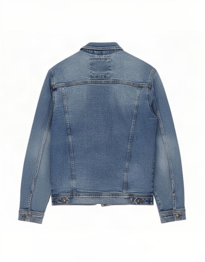 Zara Herren Jeansjacke UK 38 Mittelblaue Baumwolle
