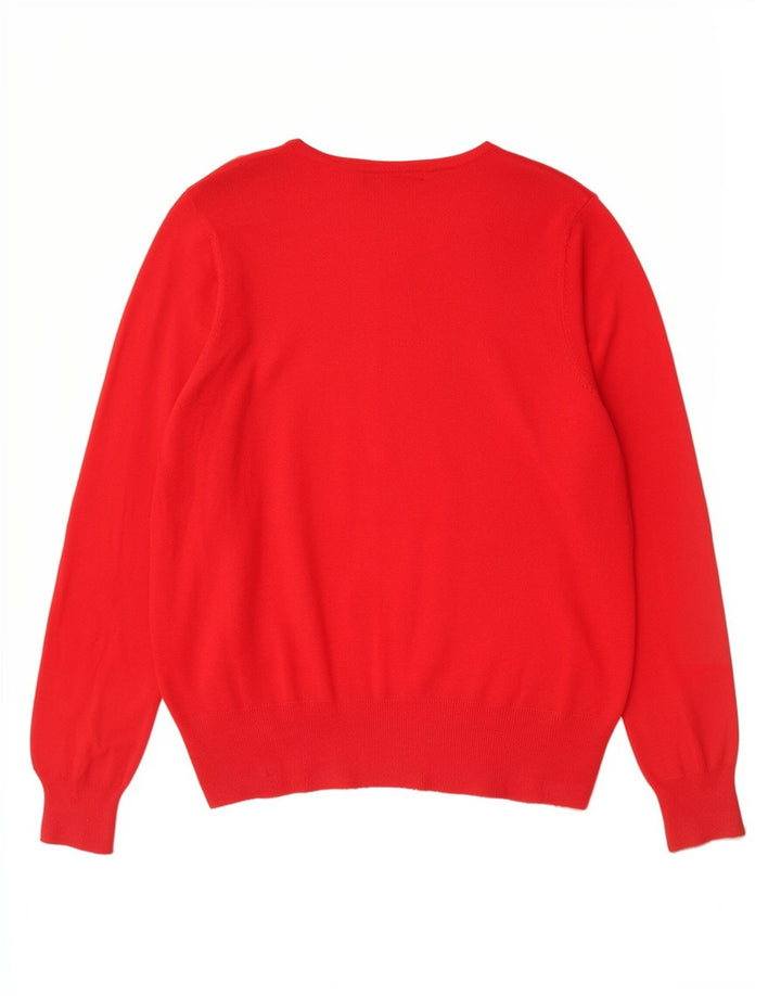 Marks & Spencer Damen Strickjacke Pullover UK 14 Mittelrot