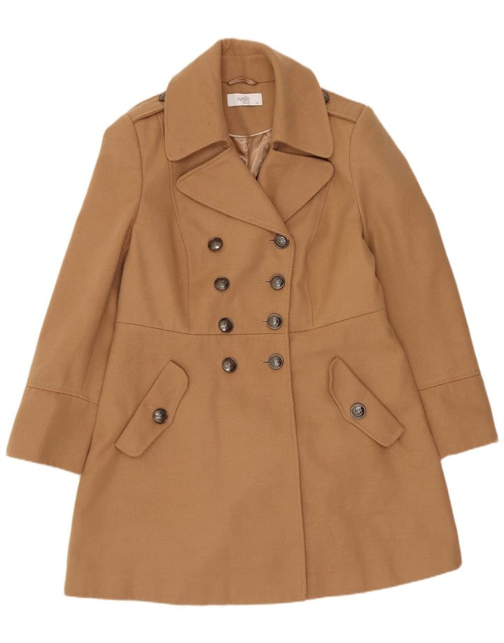 Wallis Zweireihiger Damenmantel UK 14 Large Beige Polyester