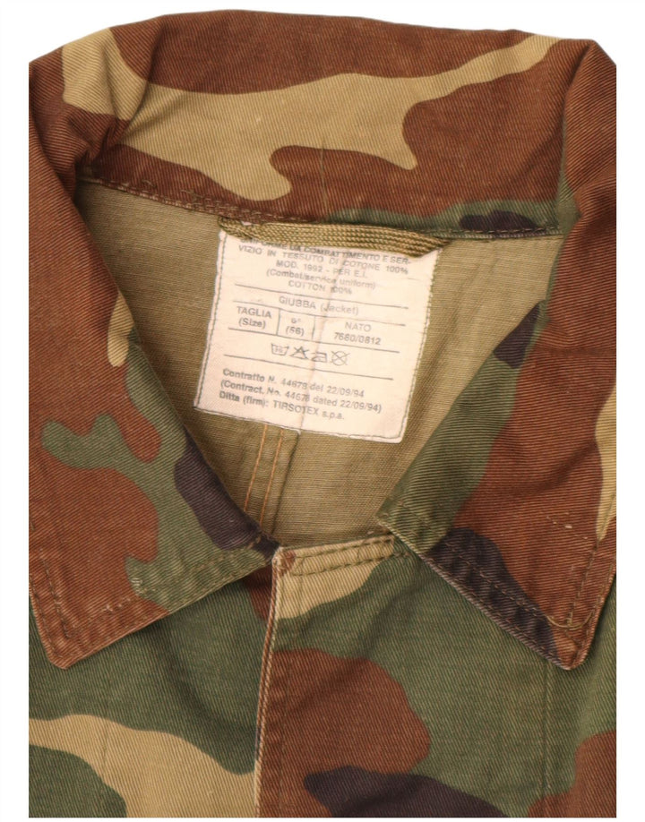 VINTAGE Herren Militärjacke IT 56 3XL Khaki Camouflage Baumwolle