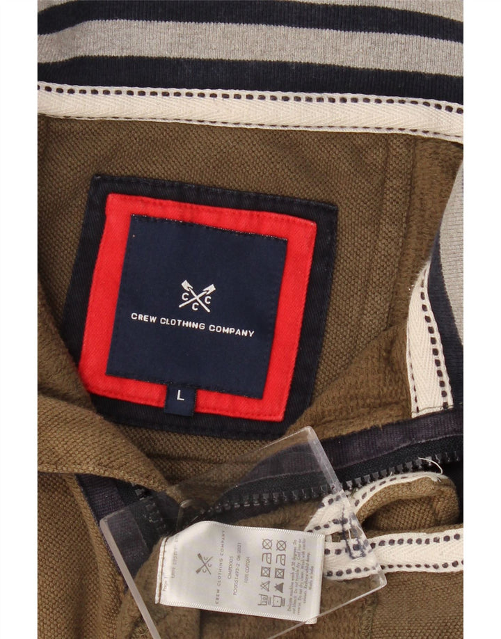 Crew Clothing Herren-Sweatshirt mit Reißverschluss am Hals, groß, Khaki, Baumwolle