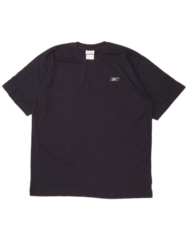 Reebok Herren T-Shirt Top XL Marineblau Baumwolle
