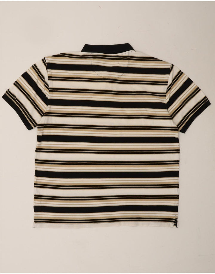 CHAPS Mens Polo Shirt Large Multicoloured Striped Cotton