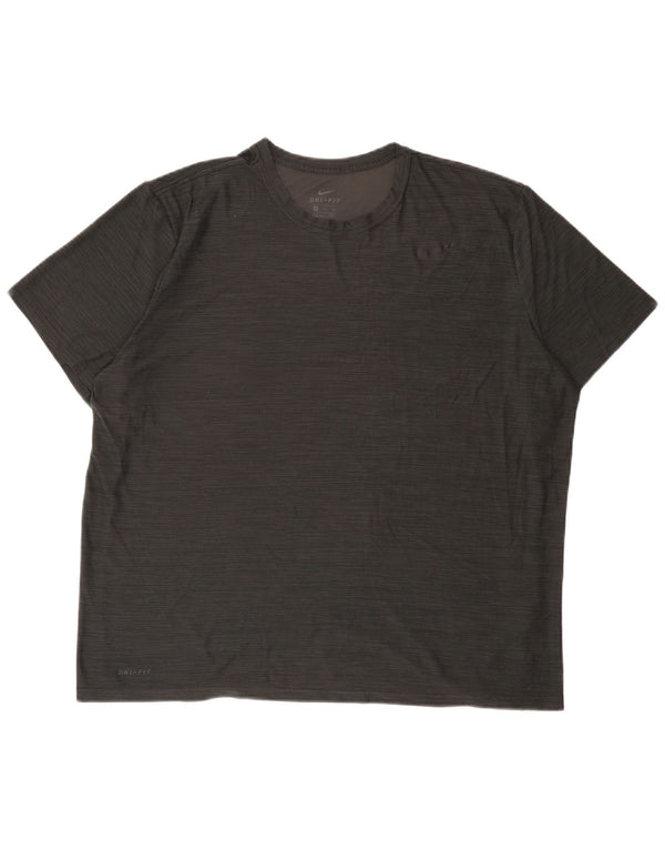 Nike Herren Dri Fit T-Shirt Top 2XL Grau geflecktes Polyester