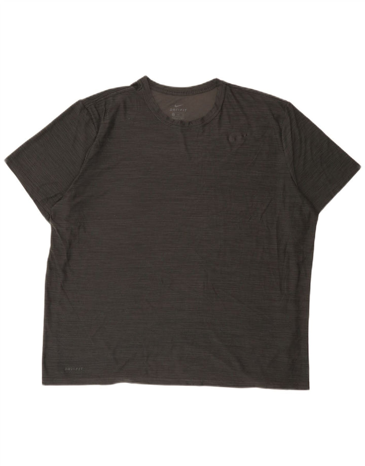 Nike Herren Dri Fit T-Shirt Top 2XL Grau geflecktes Polyester
