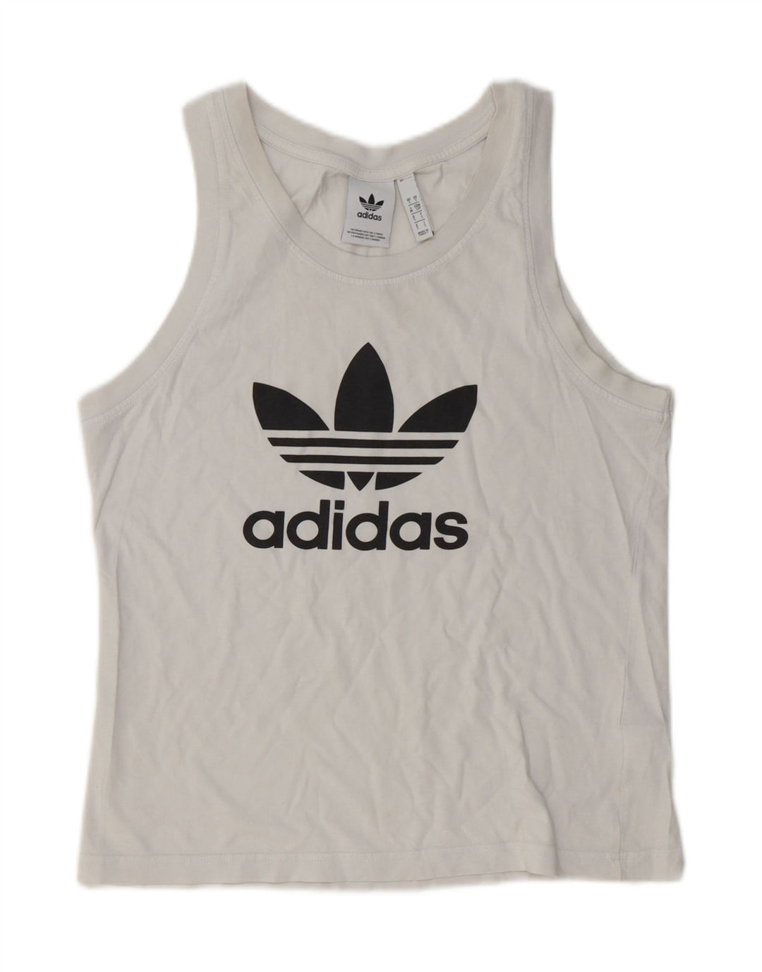 Adidas Damen Graphic Vest Top UK 10 Small Weiße Baumwolle