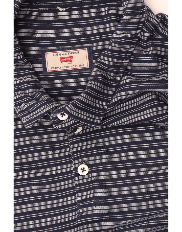 Carrera Herren-Poloshirt, groß, Marineblau gestreift