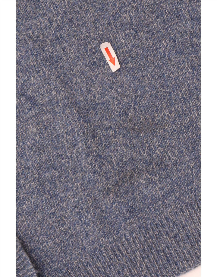 Superdry Herren-Pullover mit Rundhalsausschnitt, mittelblau gefleckte Lammwolle
