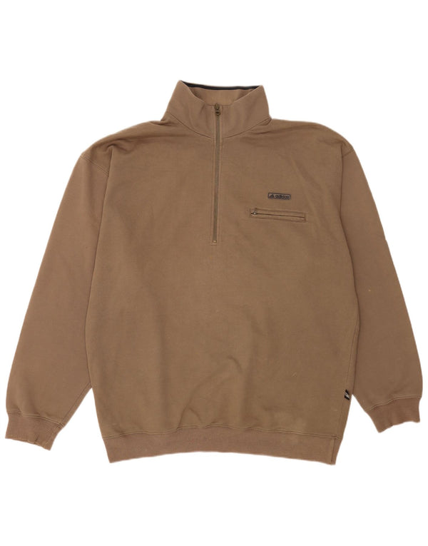 Adidas Herren-Sweatshirt mit Reißverschluss, Größe L, Braun