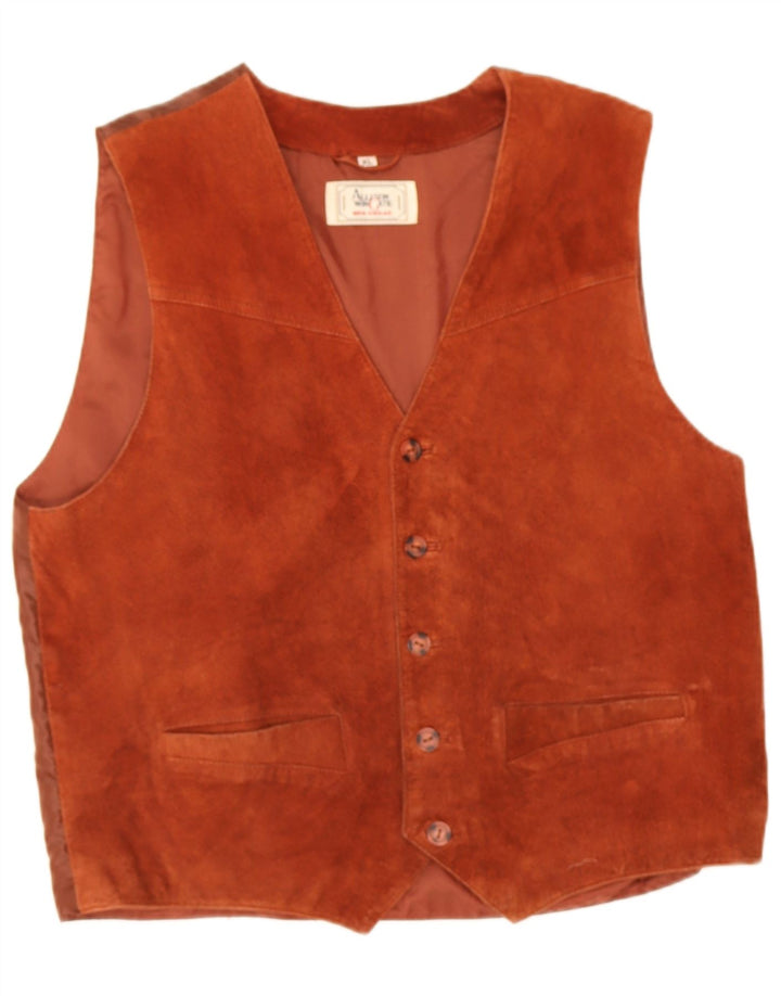 Allison Wingate Herren Wildlederweste XL Braunes Leder