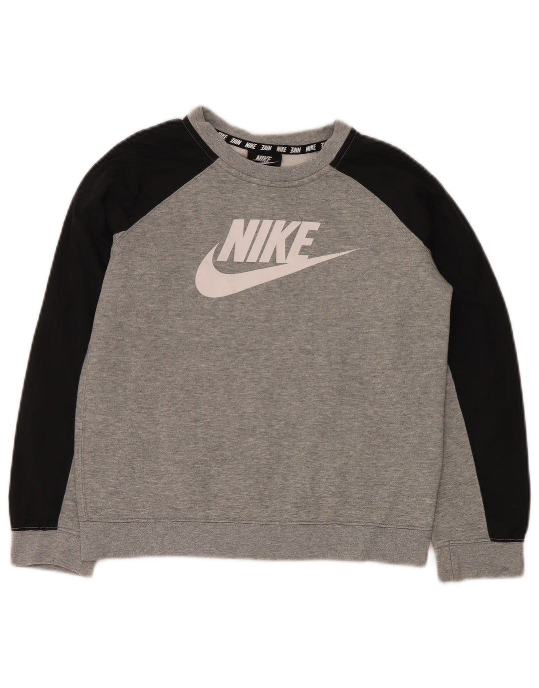NIKE Grafik-Sweatshirt für Jungen, 10–11 Jahre, Mittelgrau, Farbblock