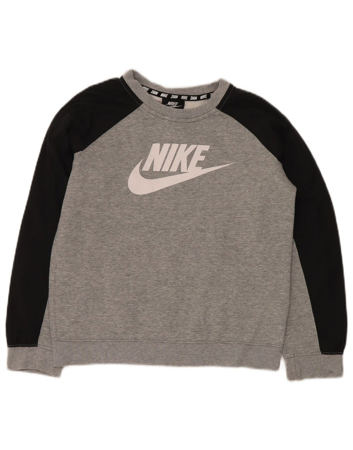 NIKE Grafik-Sweatshirt für Jungen, 10–11 Jahre, Mittelgrau, Farbblock