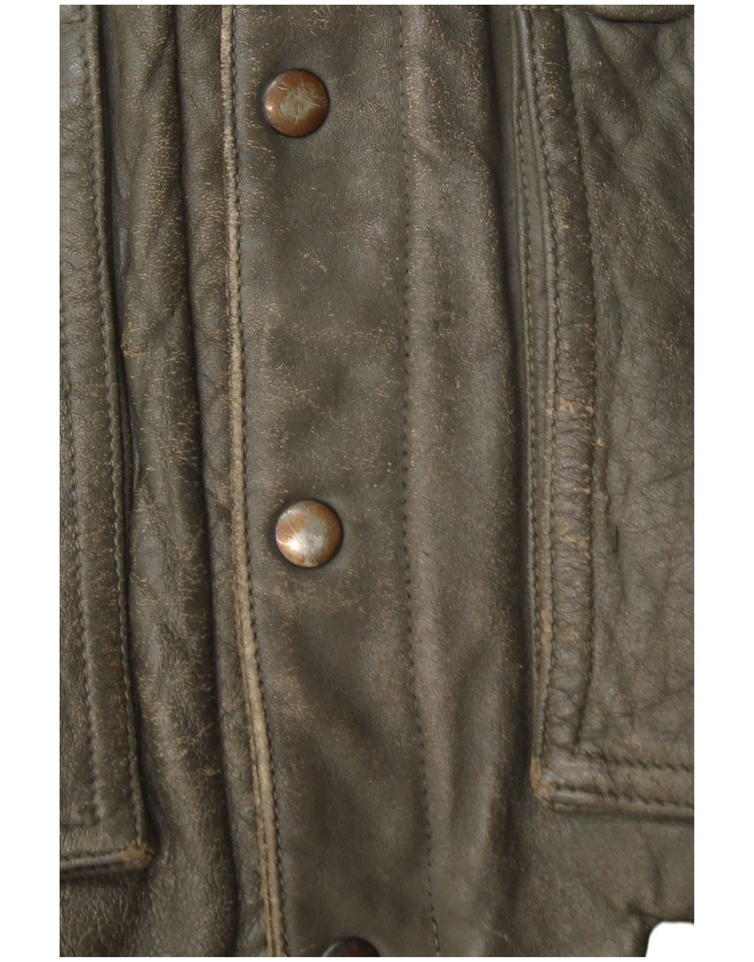 Belfe & Belfe Herren-Bomber-Lederjacke, UK 38, mittleres Khaki, Farbblock