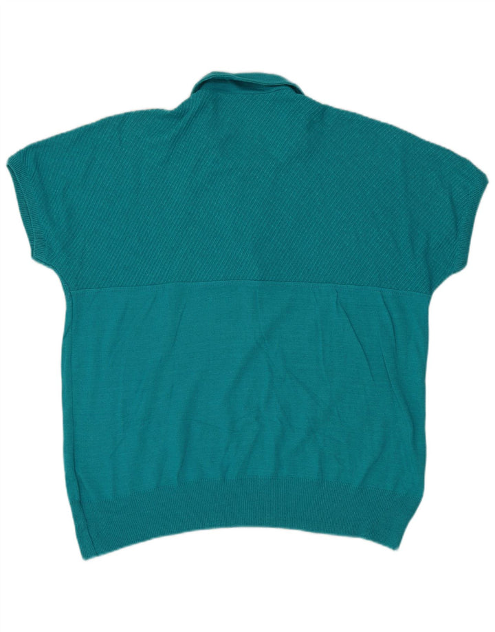 Almira Damen Kurzarm-Pullover mit Polokragen IT 44 Mittelblau