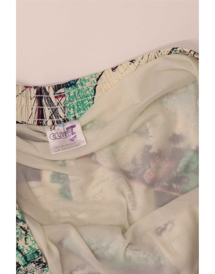 Vintage Herren Badeshorts mit abstraktem Muster IT 54 XL Mehrfarbige Baumwolle