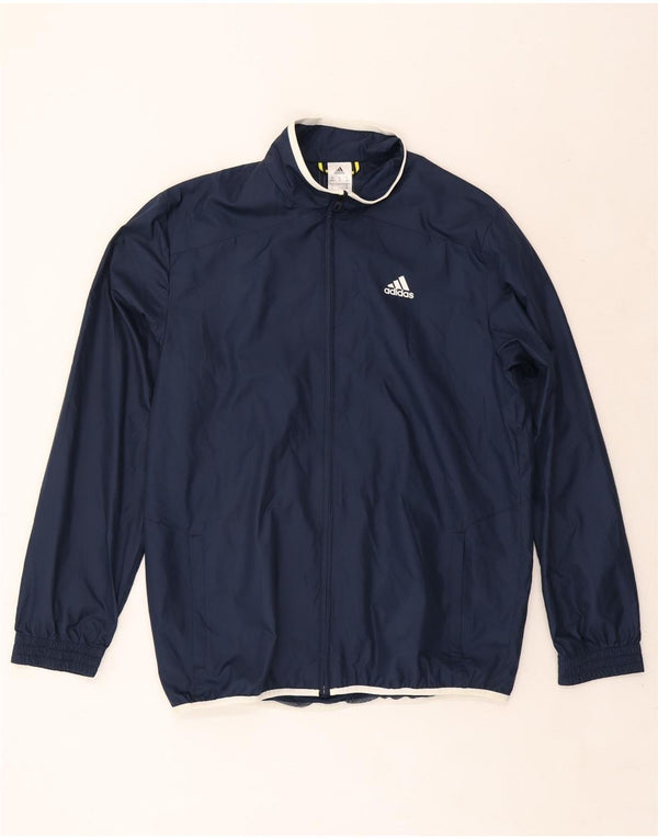 ADIDAS Herren Regenjacke UK 40/42 Medium Marineblau Polyester