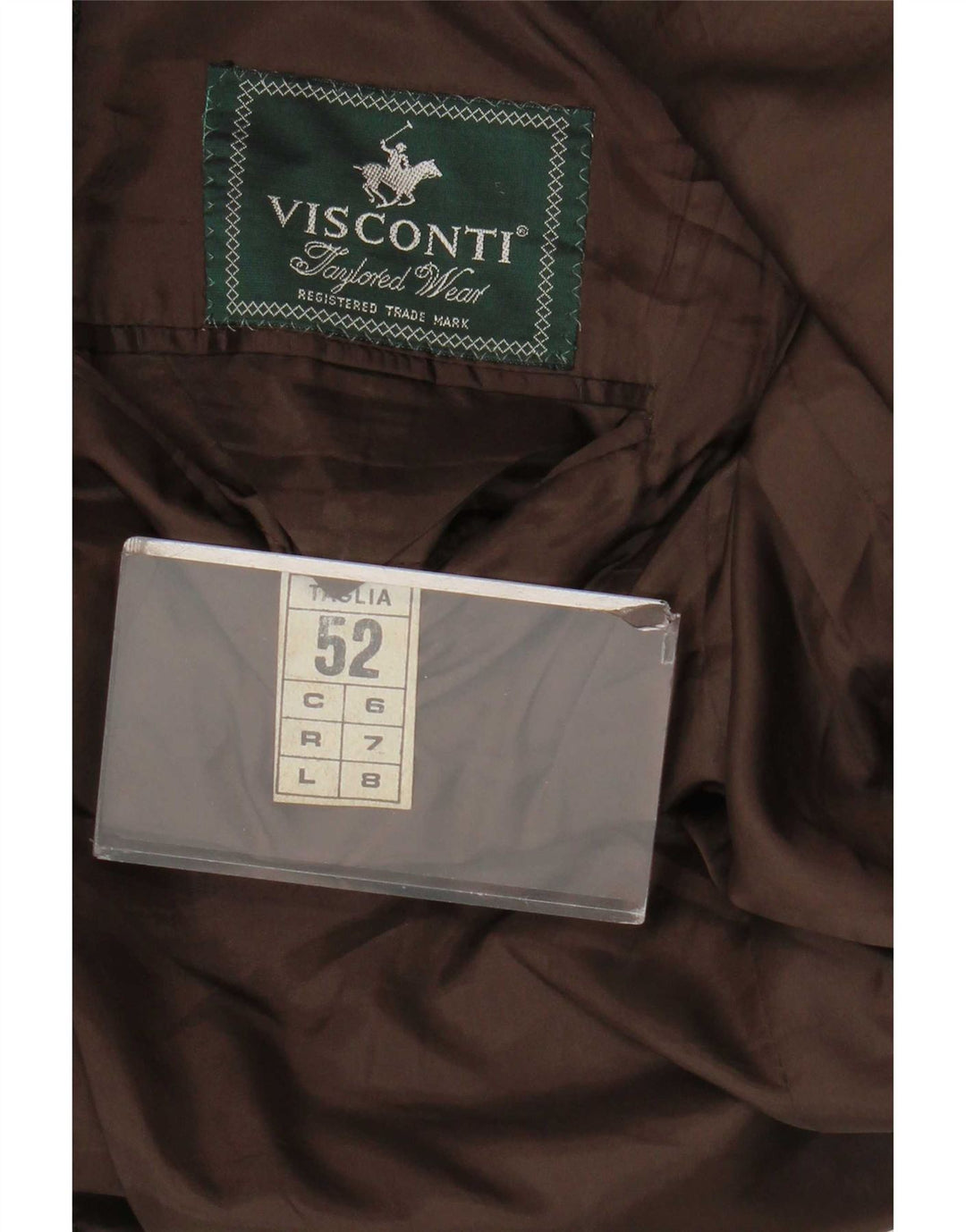 Visconti Herren-Blazer mit 3 Knöpfen, IT 52 XL, braune Lammwolle mit Hahnentrittmuster