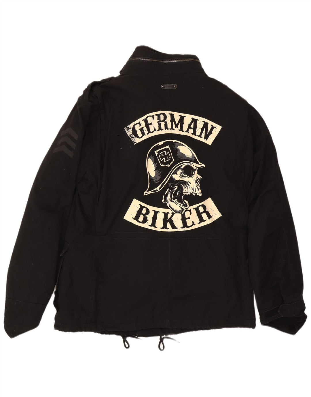 BRANDIT Herren-Militärjacke mit grafischer Kapuze, Größe 40, Größe L, Schwarz, Polyester
