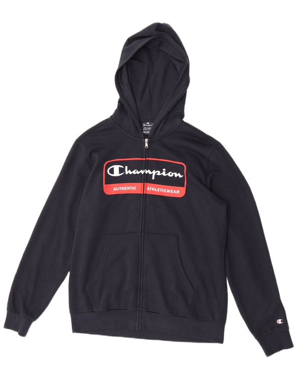 Champion Jungen-Kapuzenpullover mit grafischem Reißverschluss, 15–16 Jahre, 2XL, Marineblau