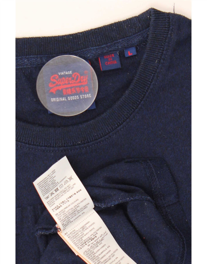 Superdry Herren-T-Shirt mit Grafik, Größe L, Marineblau, Baumwolle