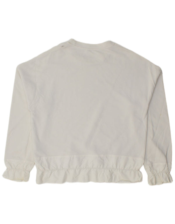 Cos übergroßer Damen-Sweatshirt-Pullover, UK 10, Größe S, weiße Baumwolle
