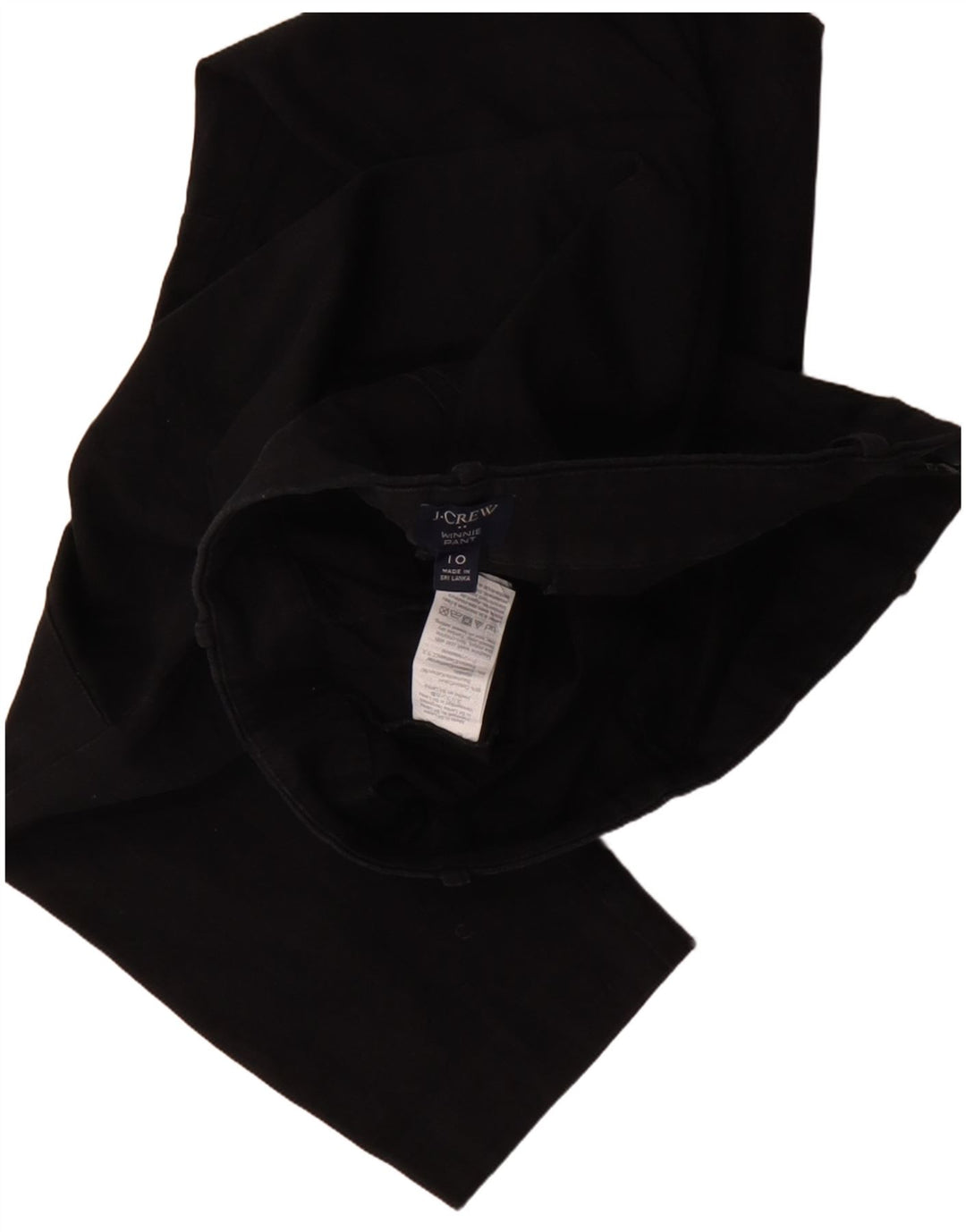 J. Crew Damen Winnie Cropped-Hose US 10 Large W32 L24 Schwarze Baumwolle